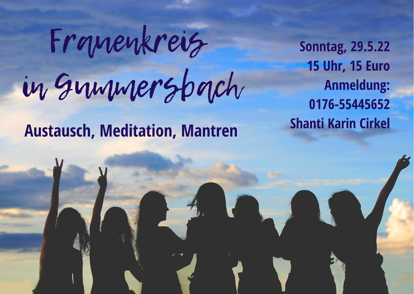 Frauenkreis Sonntag, 29.5.22 15 Uhr, 15 Euro